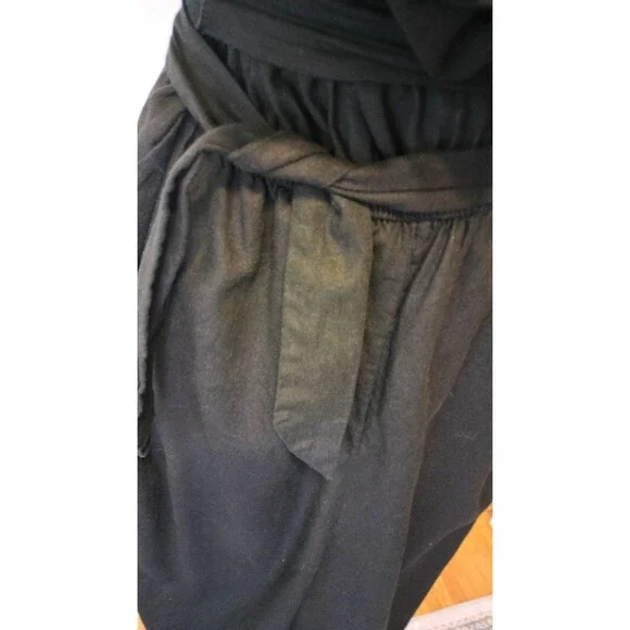 NWOT! Ava & Viv Black Linen Blend Off-Shoulder Cropped Jumpsuit. Plus Size X - Picture 6 of 9